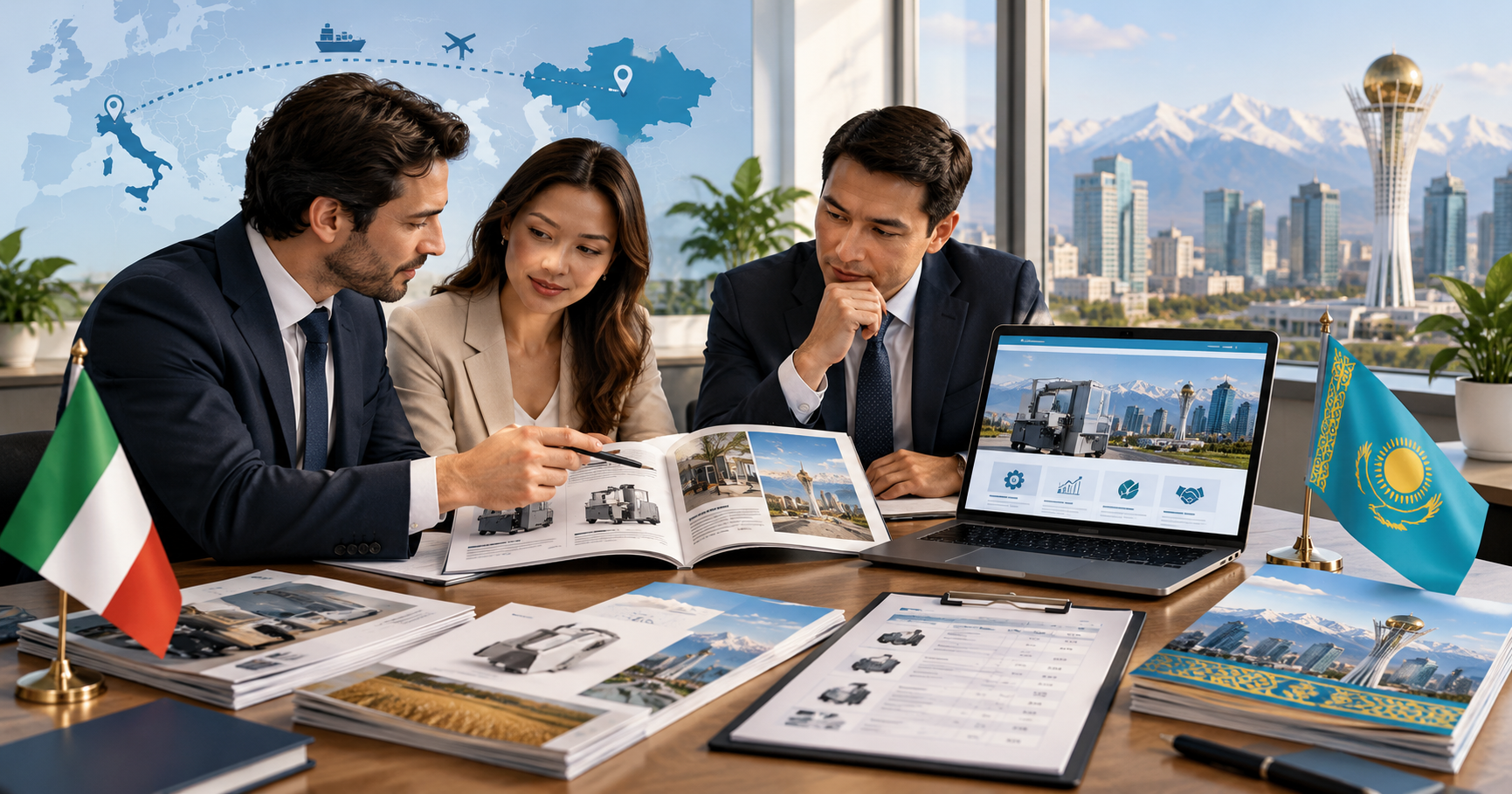 Cataloghi, listini e materiali marketing adattati per vendere prodotti italiani in Kazakistan